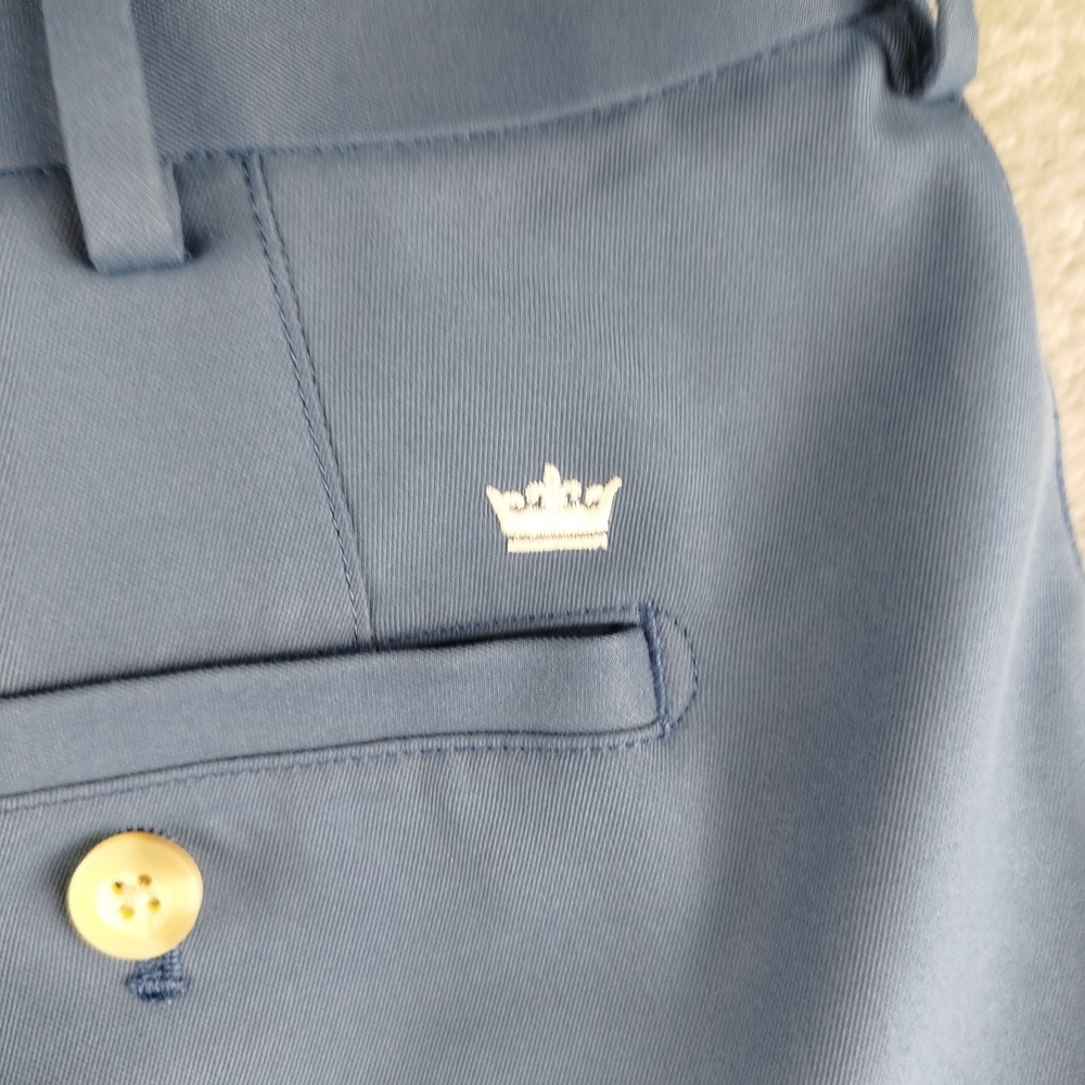 Peter Millar Salem Crown Sport Performance Shorts Mens 36 Blue Chino 8"In Golf - Picture 6 of 11